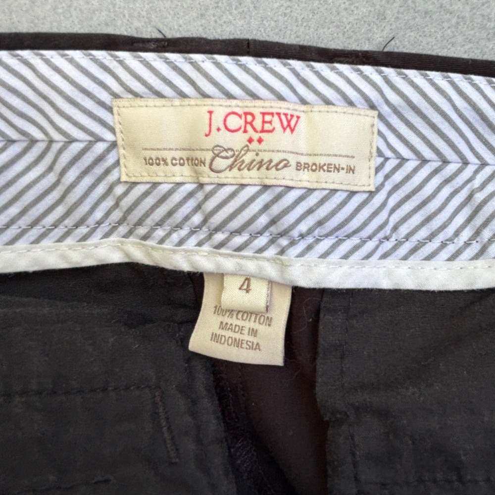 J.Crew Womens Broken-In Chino Shorts Black Cotton Size 4 36234 SU 17 - Picture 4 of 5